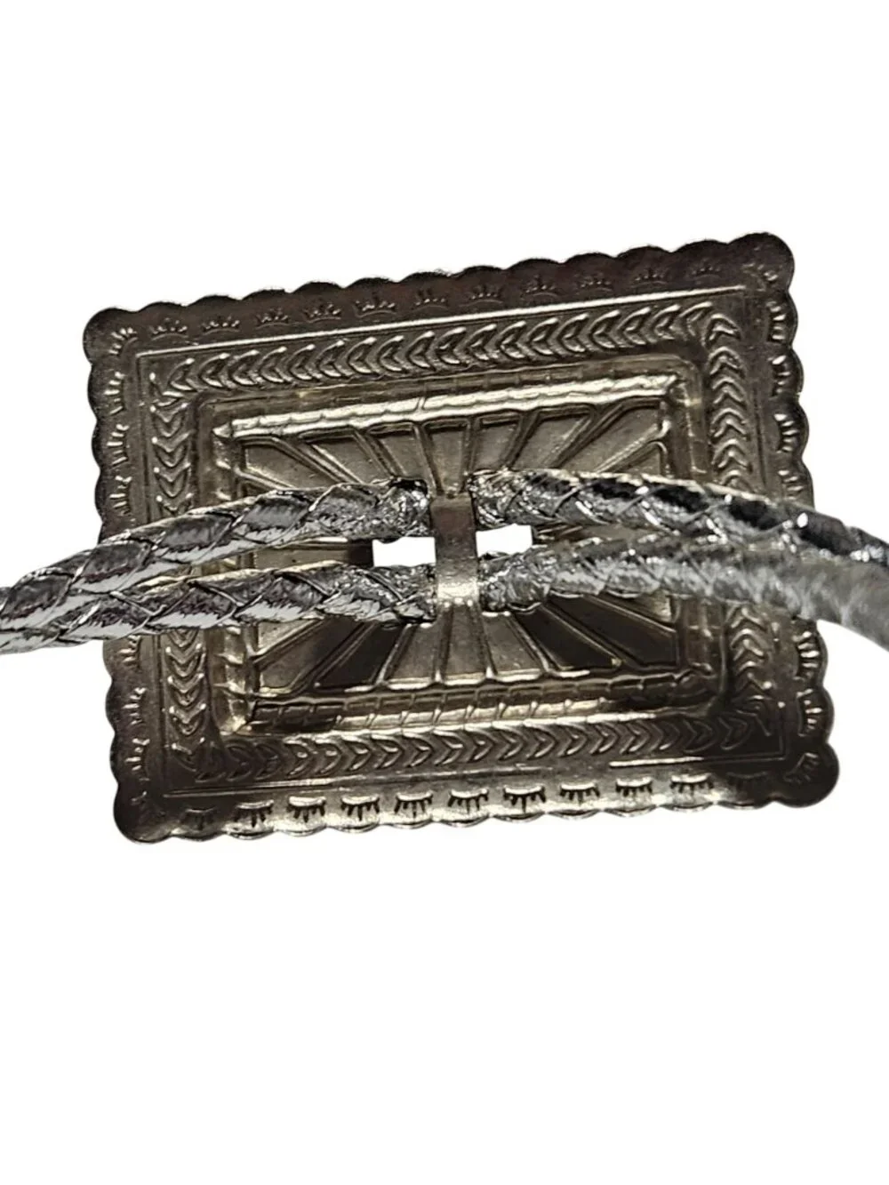 Western Style Bolo Tie Cowboy Black Stone Silver Tone Tips Mens Fashion Jewelry